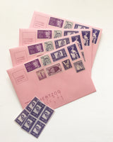 Variety Pack of US Postage Stamps - Pink and Violet
