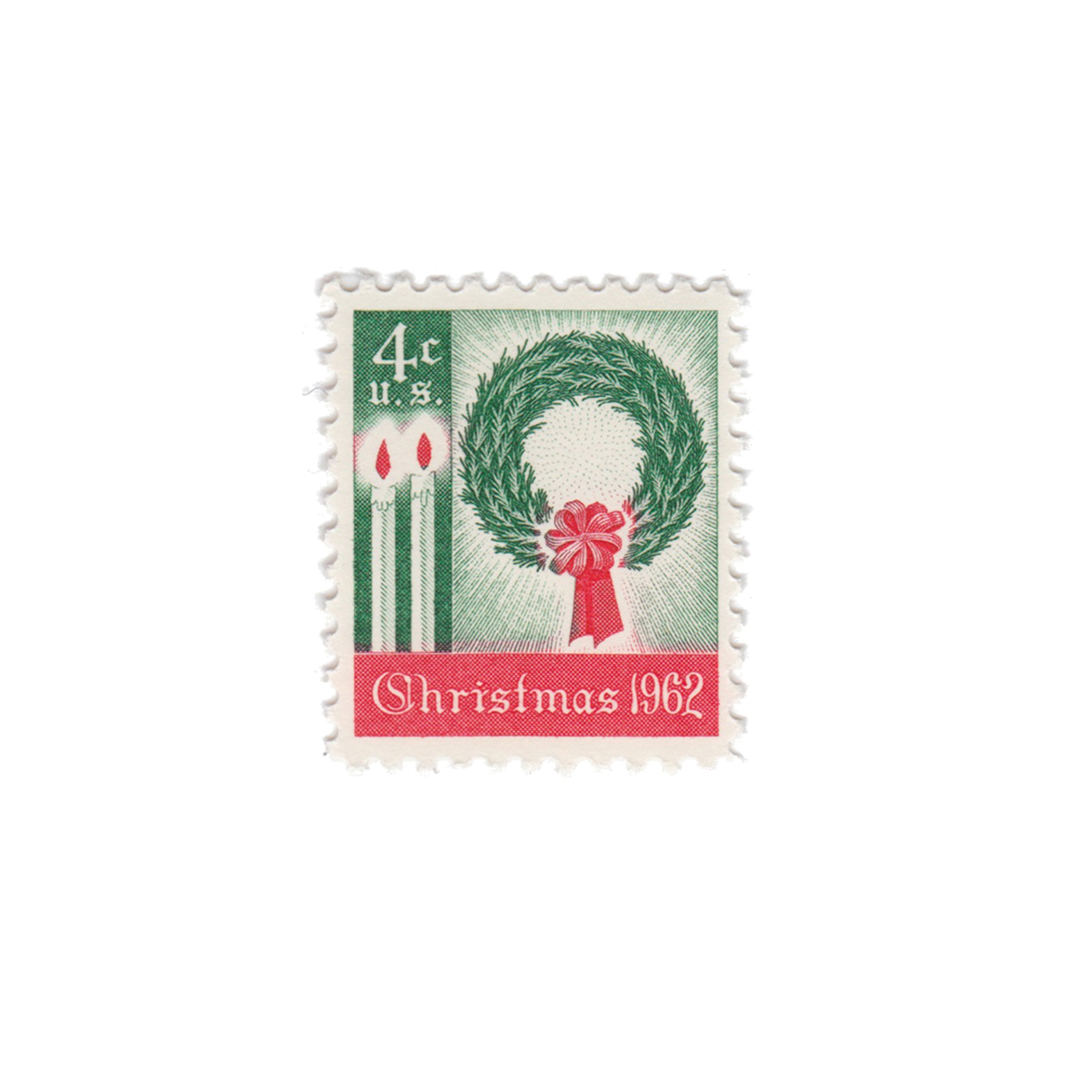 1962 4c Christmas Wreath and Candles