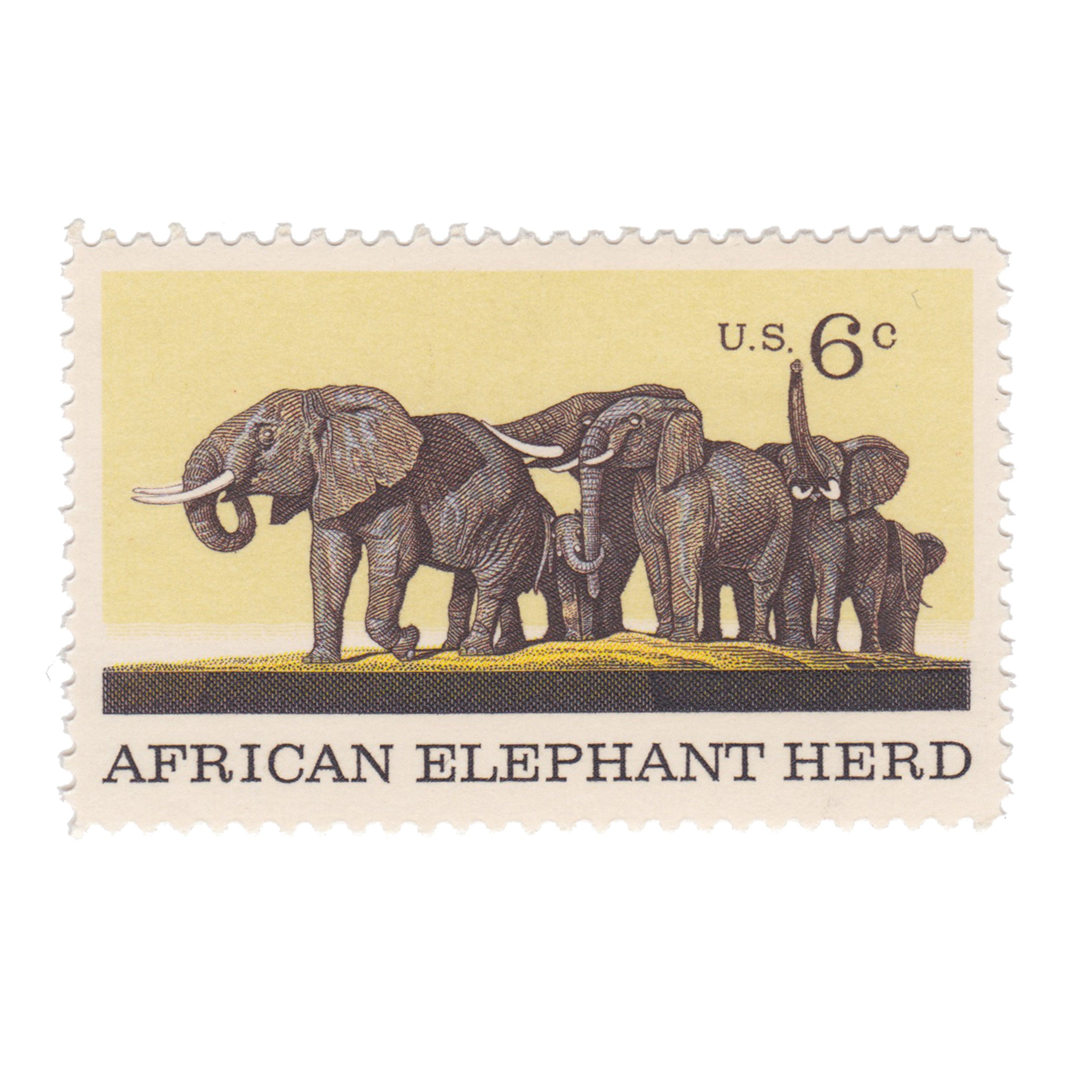 1970 6c African Elephant Herd