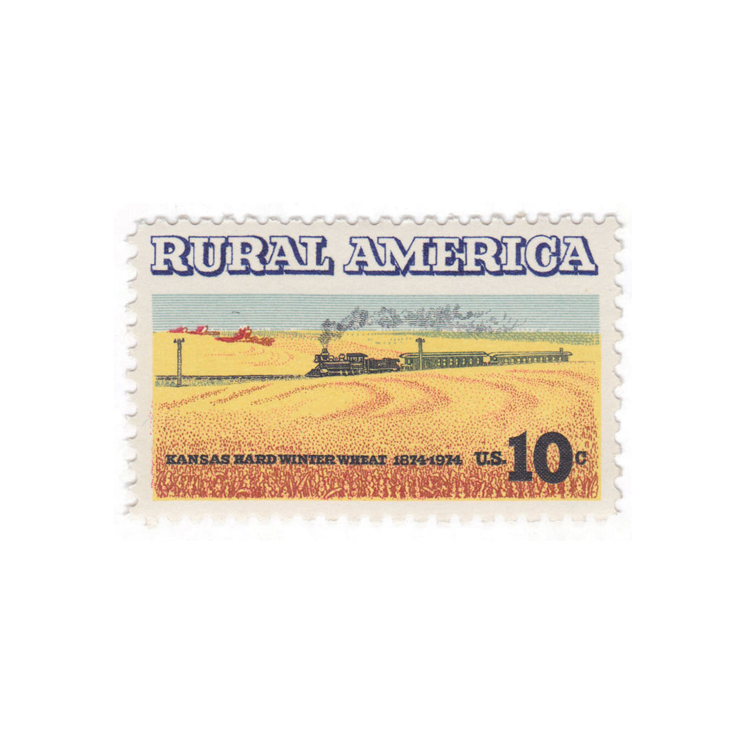 1973 10c Rural America - Winter Wheat and Train