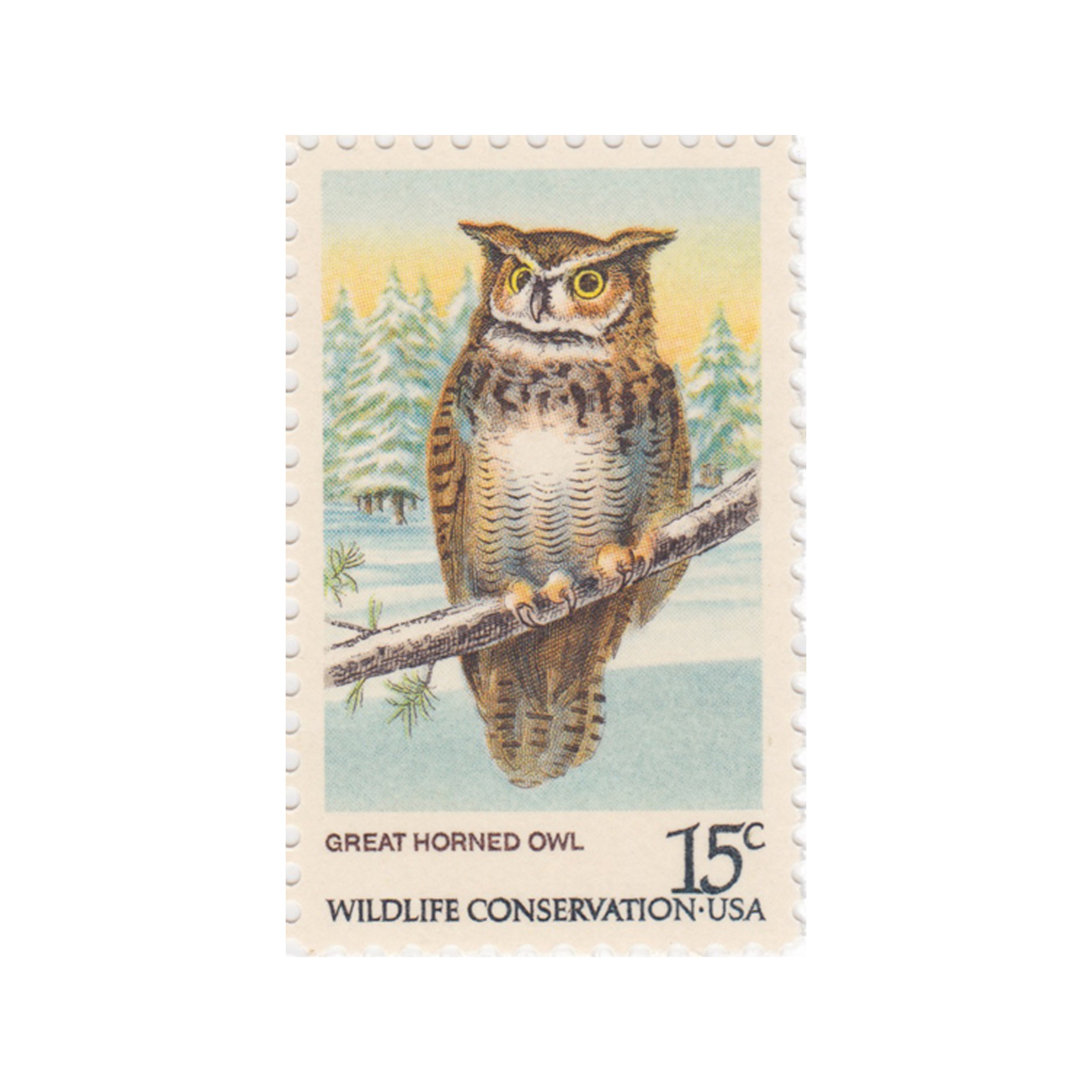 1978 15c American Owls - Great Horned Owl