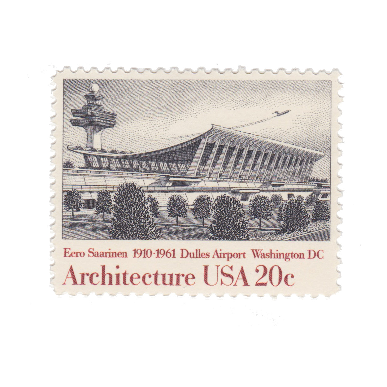 1982 Architecture Series - 20c Dulles Airport by Eero Saarinen