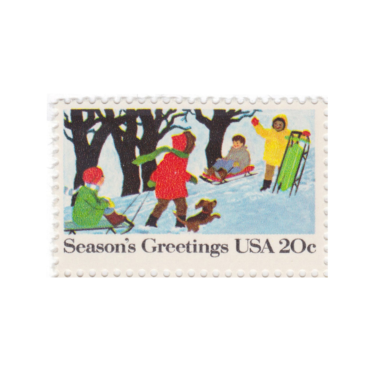1982 20c Seasons Greetings - Sledding