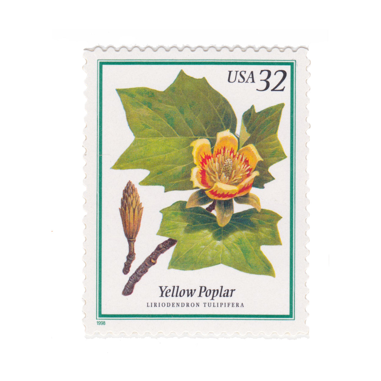 1998 32c Flowering Trees - Yellow Poplar