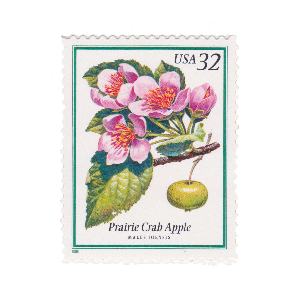 1998 32c Flowering Trees - Prairie Crab Apple