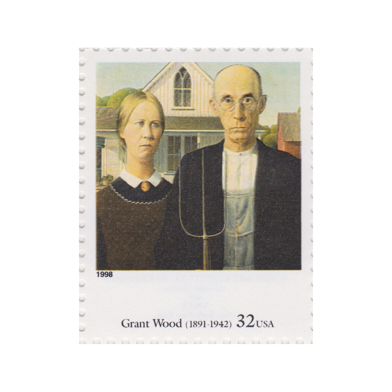 1998 32c Four Centuries of American Art - American Gothic